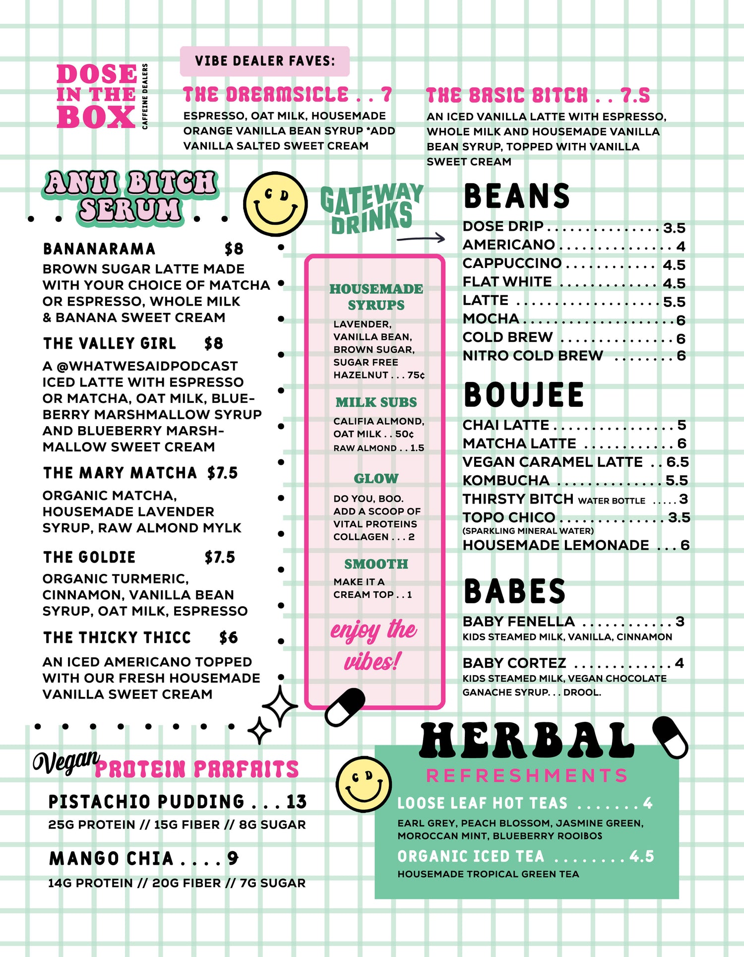 dose in the box drink menu