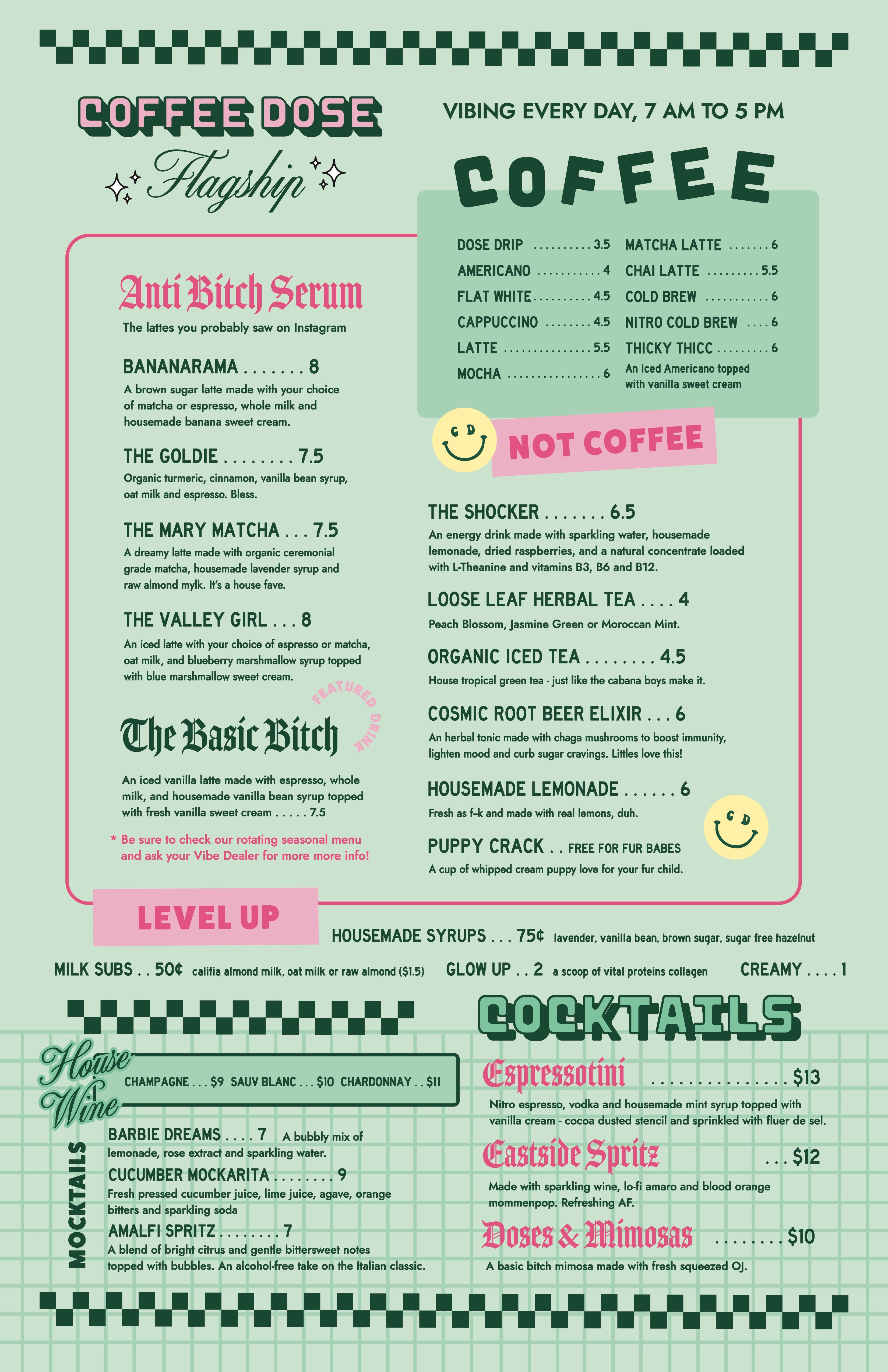 Flagship Menu – Coffee Dose