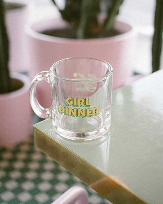 Girl Dinner Glass Mug