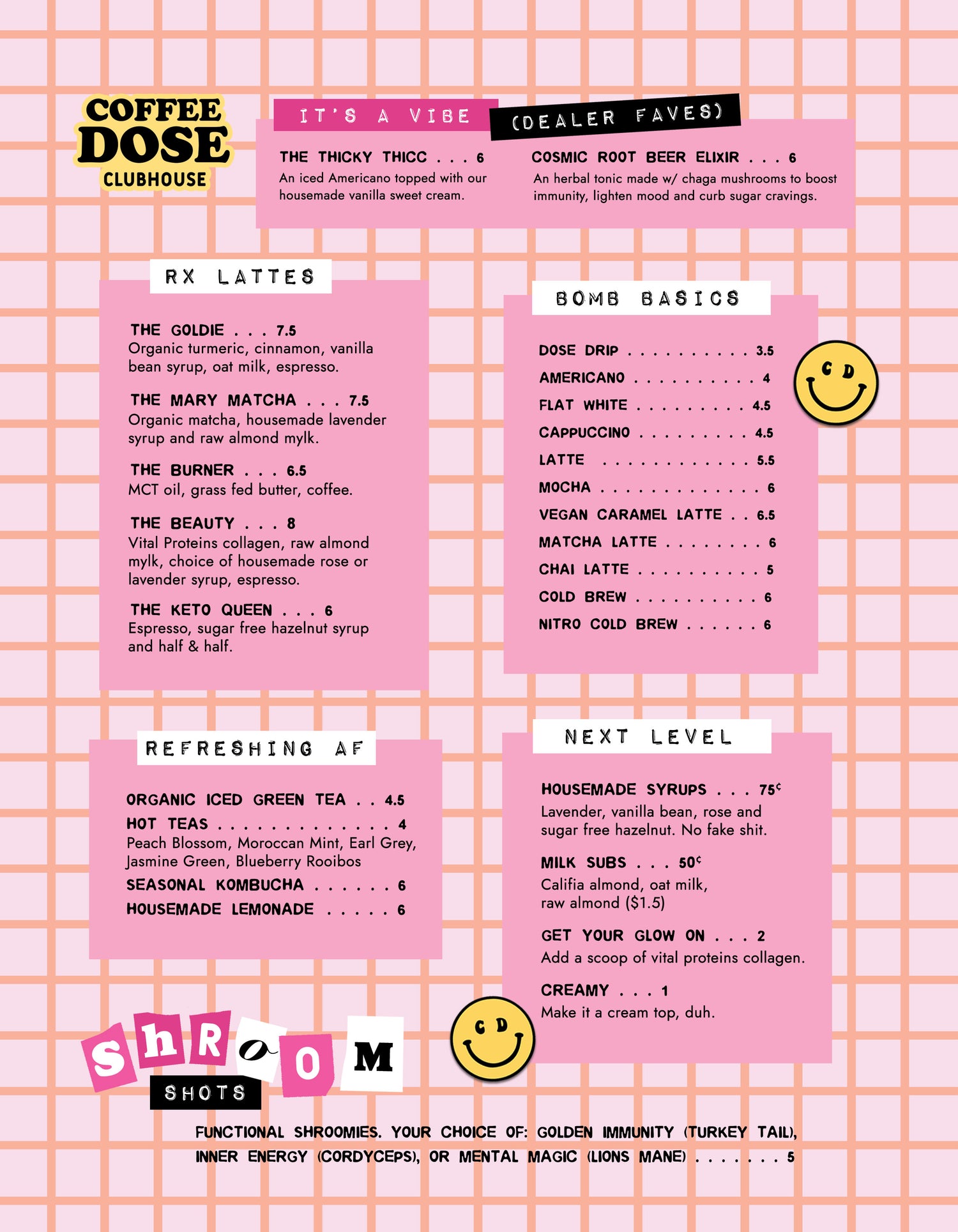 Clubhouse Menu – Coffee Dose